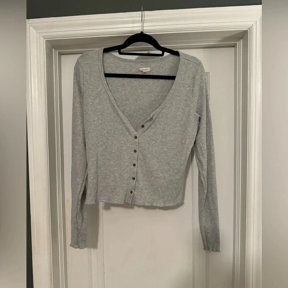 Anthropologie Pilcro Long-Sleeve Pointelle Scoop Tree - XL - Picture 7 of 9